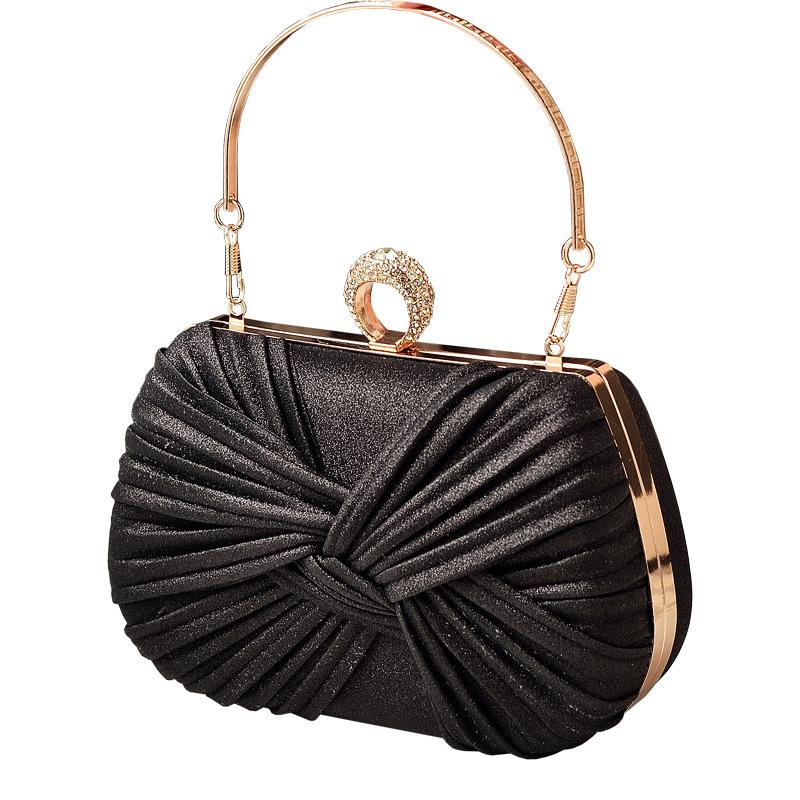 Auchan Fashion Dinner Bag Bowknot Party Bag Pleated Ladies Evening Dress Bag Red Bride Bag