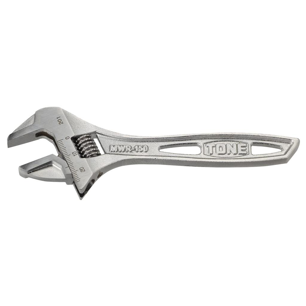TONE Adjustable Wrench Total Length 150mm (with Scale) MWR-150