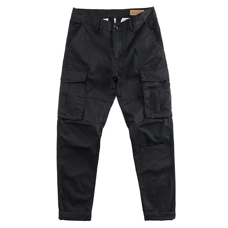 Men's Loose-Fit Solid Color Overalls: Spring/Autumn Korean Style, Semi-Elastic Waist, Outdoor Casual Pants