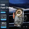 Automatic Clamp Wireless Charge Car Holder 15w Fast Led Light Charger Qi Mobile Phone Charger Car Mount For Iphone14pro 14 13 12