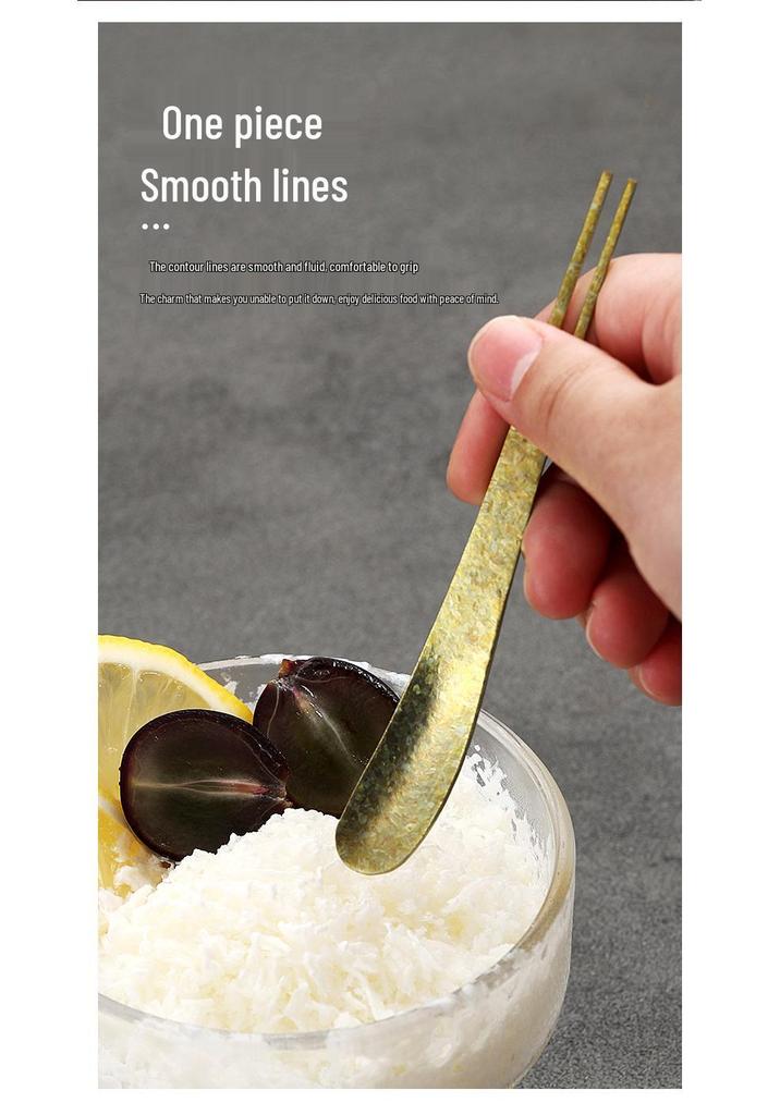 Food-Grade Titanium Fruit Fork - Elegant Ice Flower Design for Outdoor & Home Use