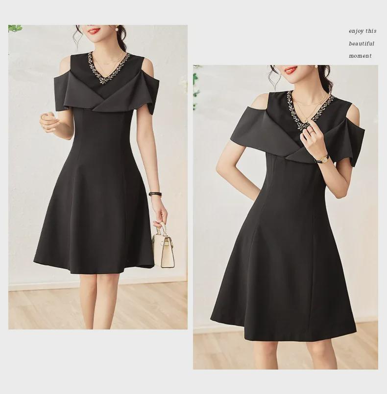 Элегантное облегающее платье Nanyou с V-образным вырезом и открытыми плечами для женщин