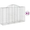 Gabion Baskets with High Arch 2 pcs 200 x 50 x 120 140 cm Galvanized Iron