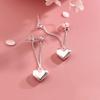 Women's Heart-Shaped Dangle Stud Earrings - Sweet, Unique, Cute Peach Design