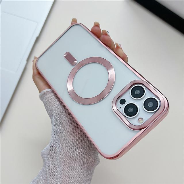 Роскошный прозрачный магнитный чехол Magsafe для телефона Apple iPhone 11 12 13 14 15 Pro Max, мягкий защитный чехол на 14 Plus