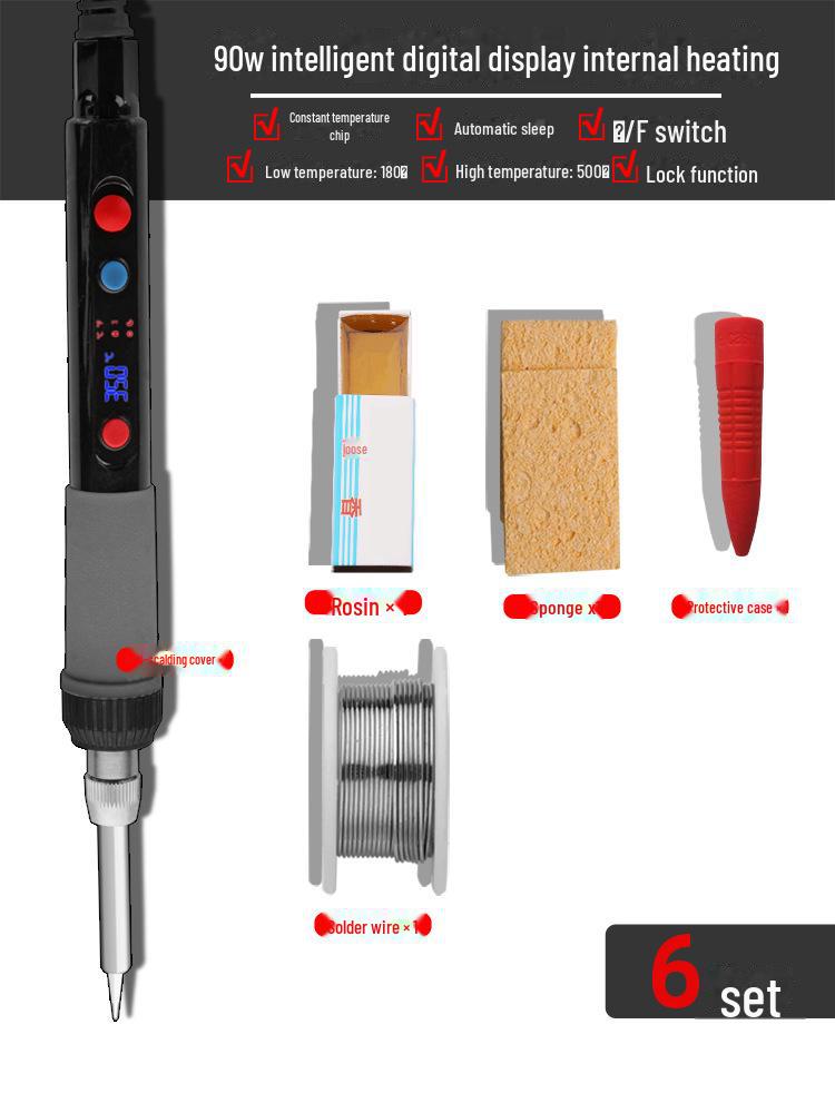 Электрический паяльник Green Forest с регулируемой температурой — высокая мощность, внутренний нагрев, постоянная температура, для домашнего и студенческого использования.