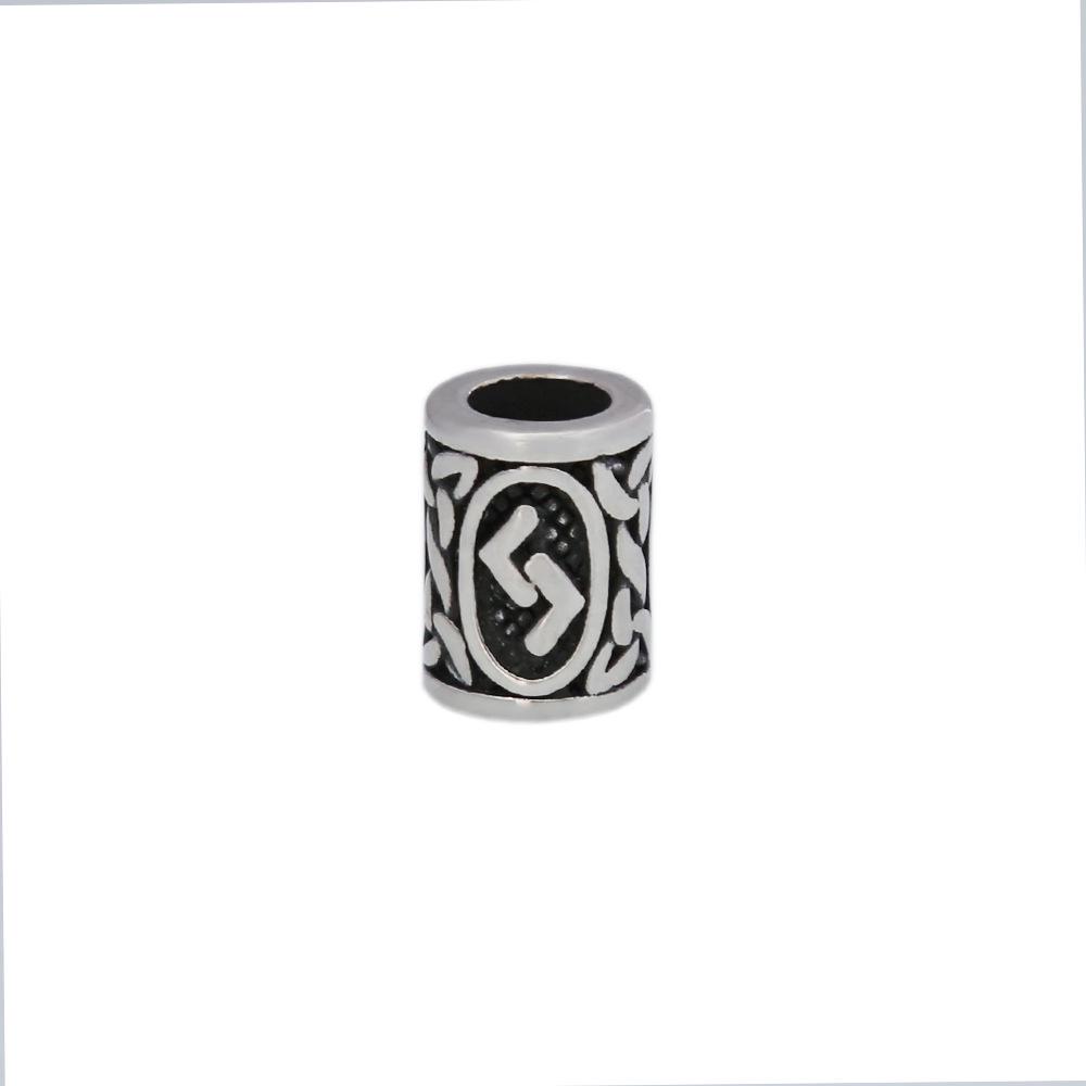 Retro Viking Rune Stainless Steel Beads - Non-Fading Titanium Accessory