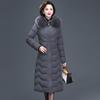 Женское пальто большого размера с длинными секциями, тонкое пуховое пальто с хлопковой подкладкой и меховым воротником с капюшоном, хлопковое пуховое пальто