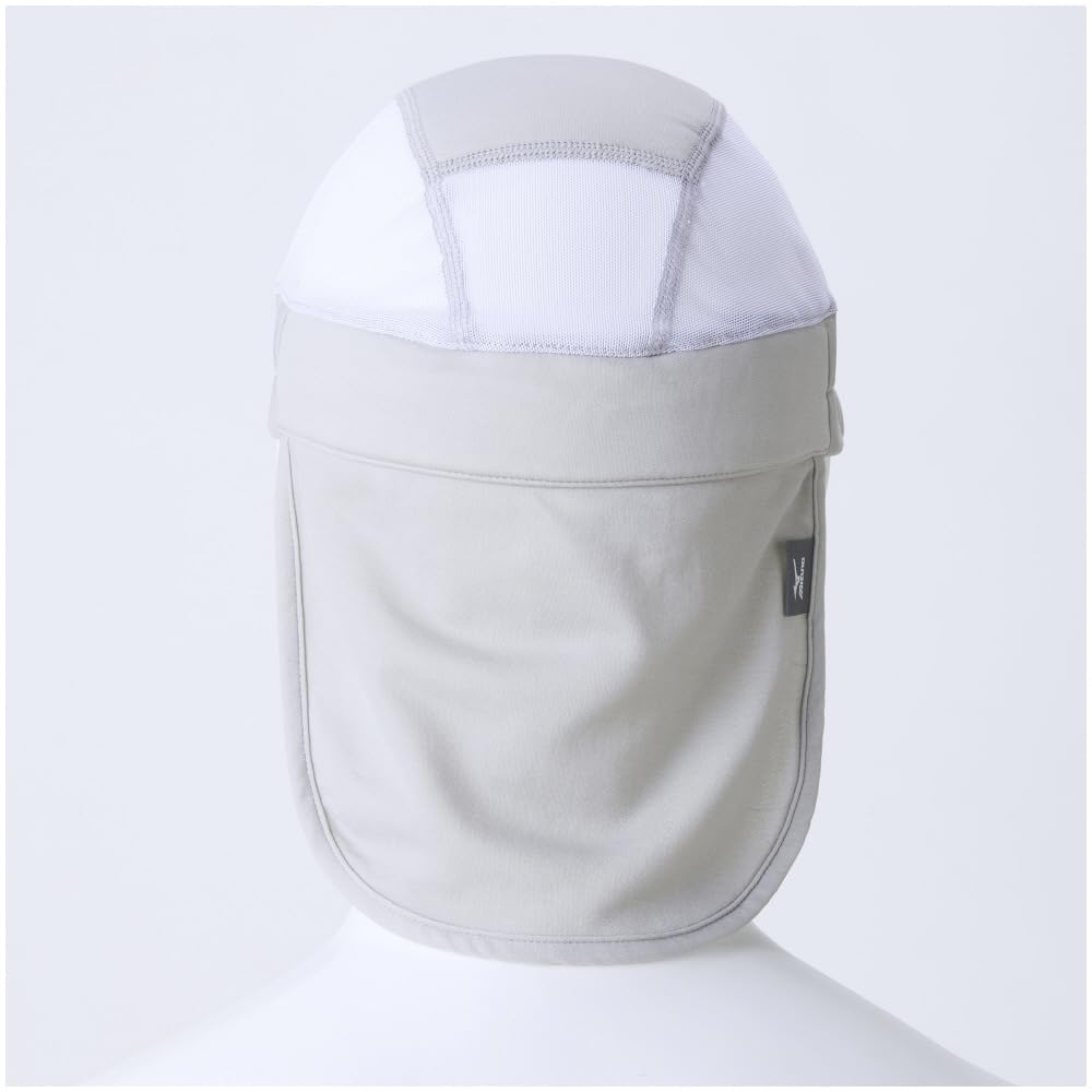 Mizuno Cooling Inner Wet and Layerable Hat for Heatwave Free Size Cap, Cool, Protection, Junior, C2JWC101, White/Ice Gray,