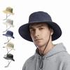 Breathable Fisherman Hat Solid Color Sun Protection Hat Windproof Hiking Cap  Outdoor Hiking