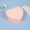 2025 Heart-Shaped Jewelry Box Portable Travel Necklace Pendant Ring Earrings Storage Leather Zipper Cute Jewelry Organizer Box