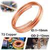 1Pcs OD 2-12mm ID 1-10mm T2 Copper 99.9% Pure Copper Wire Pipe Durable Copper Tube Coil  DIY Crafts