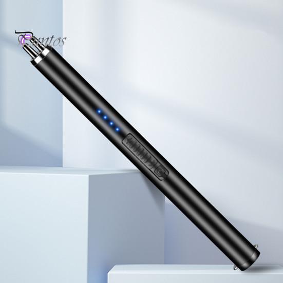 USB Rechargeable Electric Long Kitchen Ignition Stick Hanging Buckle Design Stove Windproof LED Flameless Pulse Igniter