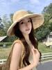 New summer sunshade empty top hat can tie ponytail women's UV protection sun protection folding big eaves fashion sun hat