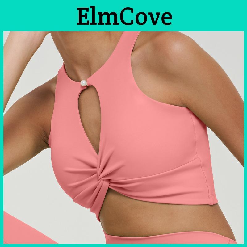 Women Bra Fitness Hollow Out Shirred Brassiere Gathered Push Up Underwear Solid Shockproof Sport Yoga Vest