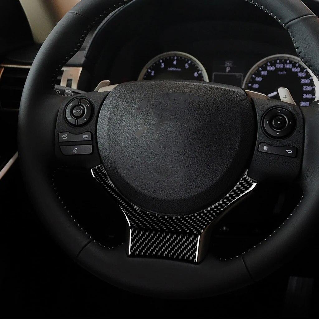 For Lexus IS250 2013- Car Steering Wheel Decoration Trim Sticker Decal Carbon Fiber Auto Interior Accessories