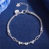925 Sterling Silver Romantic Heart Love Bracelet for Woman Luxury Fashion Jewelry Party Wedding Accessories Gifts