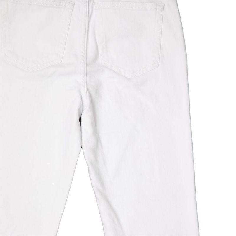 Женские джинсы из денима белого цвета с высокой талией и эмалью