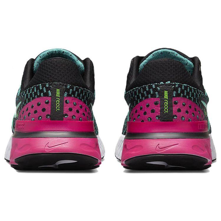 Nike React Infinity Run Flyknit 3 Black Pink Prime Dynamic Бирюзовые женские кроссовки Washed-Teal DD3024-003