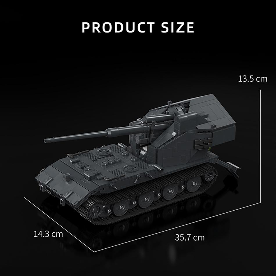 2036PWW2 Military Waffentrager auf E 100 Heavy Tank Building Blocks Tier X German Tank Destroyer with Soldiers Bricks Toys Gifts