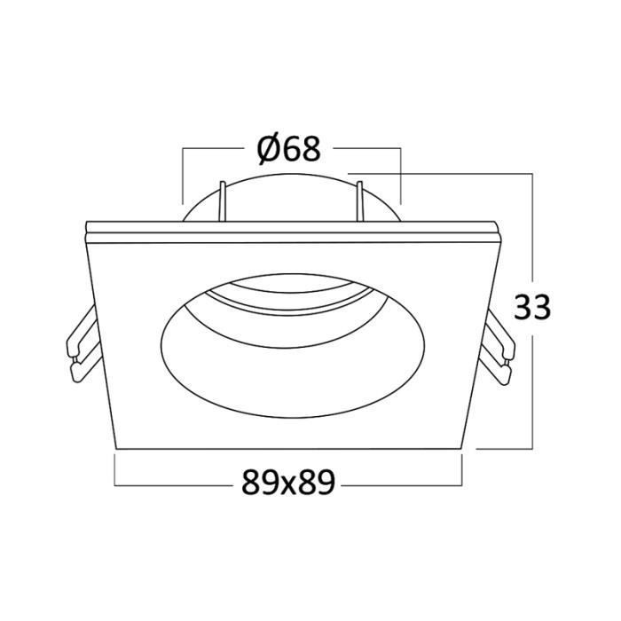 Set of 10 Black Square Recessed Spotlight Brackets IP54