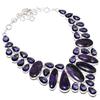 Russian Charoite, Amethyst Ethnic 925 Sterling Silver Necklace 18" L4j74