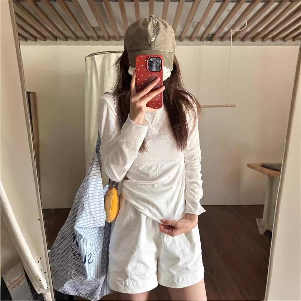 Белая солнцезащитная блузка: Женская коллекция весна/лето 2025, слегка прозрачная, трикотажная, с длинным рукавом, сексуальный топ.