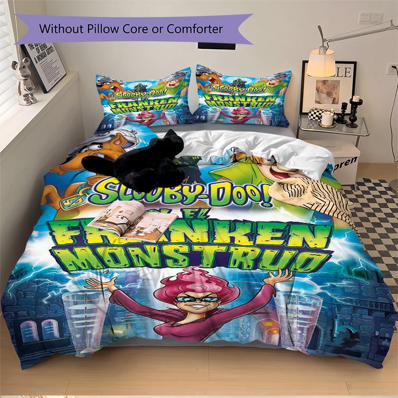 Scoobydoo Vs Frankenmonster Print 3Pcs Bedding Setduvet Cover With 2 Bedropillowcase Home Birthday Gift