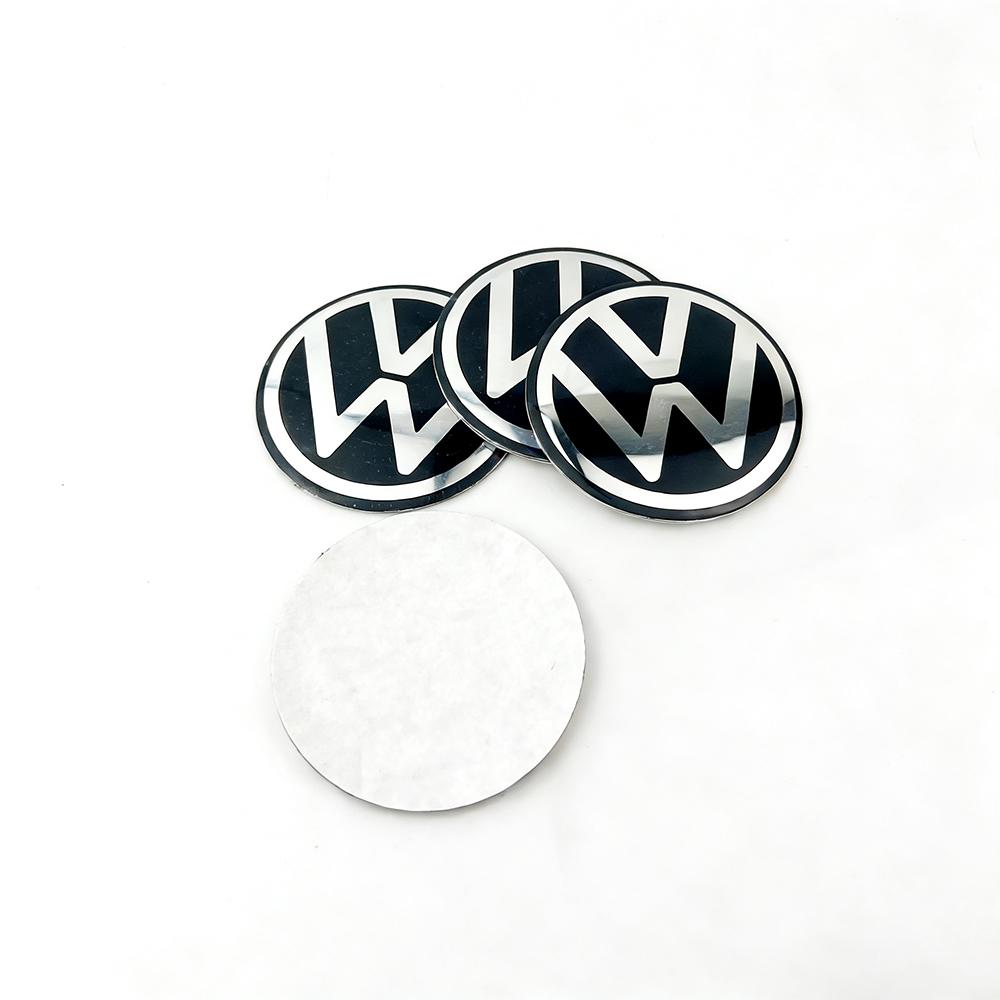 SVLHP1 4Pcs 56mm 60mm 65mm Car Badge Wheel Center Hub Caps Stickers For Volkswagen VW RLine GTI Golf 5 6 7 Polo Caddy Passat B6 Tiguan