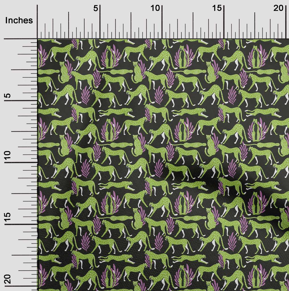 oneOone Ткань Cotton Flex Dusty Violet с тропическими листьями и животными для шитья, напечатанная ткань для рукоделия от The Yard, 40 дюймов