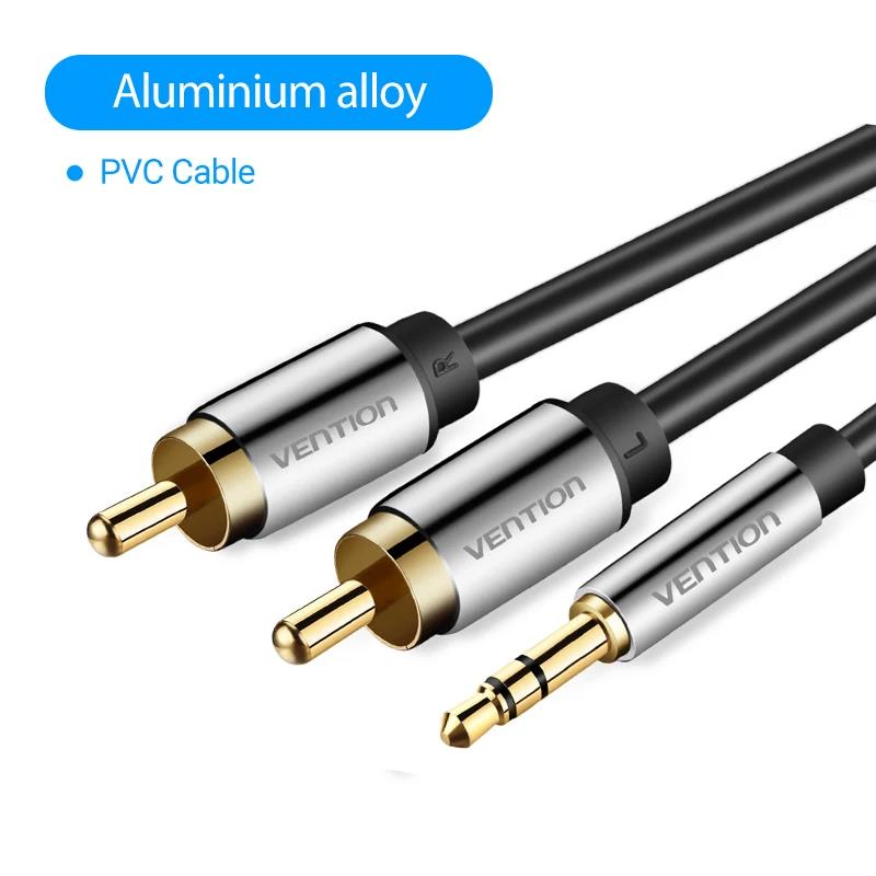 Vention RCA Кабель 3,5 мм на 2 RCA Разветвитель Jack Аудио Кабель для Смартфона Усилителя Домашнего Кинотеатра 3,5 AUX RCA ТВ Приставка АдаптерХороший товар