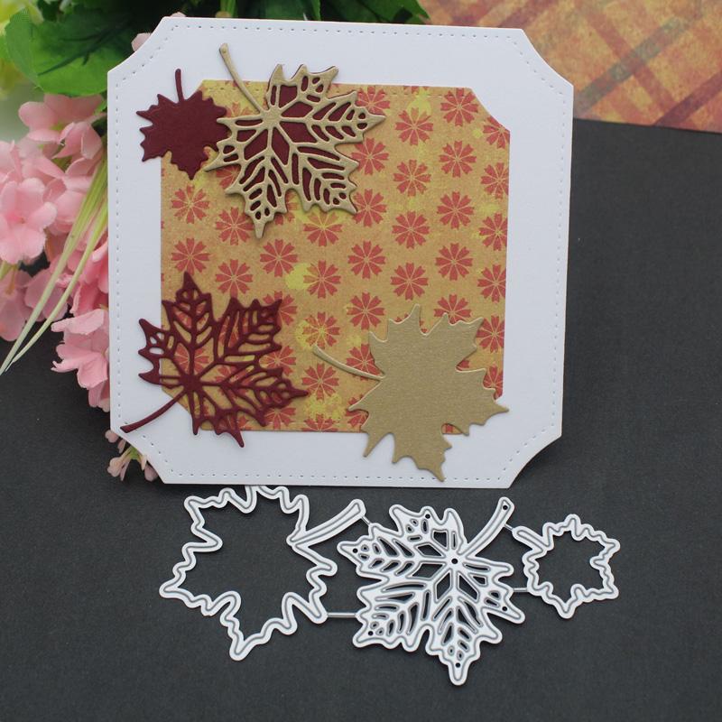 Металлический трафарет с тремя кленовыми листьями, тиснение, вырубные штампы для Diy, скрапбукинг, тиснение бумажных карт, ремесленный декор