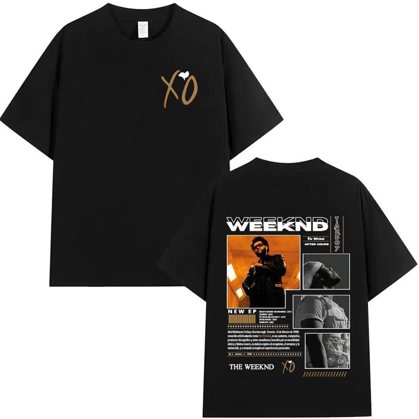 Поп-певец Артист The Weeknd Двусторонний Принт Футболка Мужская Одежда Футболка Эстетичная Хлопковая Футболка С Коротким Рукавом Свободная Уютная Футболка