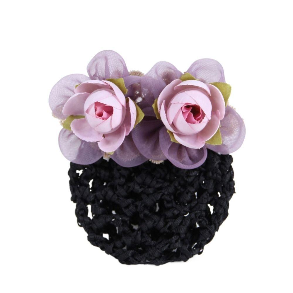 Цветочная шпилька для волос Женская пружинная заколка для волос Головной убор с заколкой-сеткой Винтажная корейская заколка-снуд для волос Женская