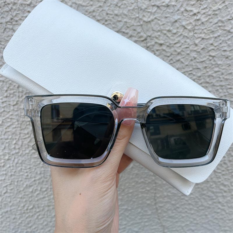 Vintage Double Bridges Men Square Sunglasses Fashion Clear Ocean Lens Sun Glasses Women Trending Shades Eyewear Uv400 Glasses