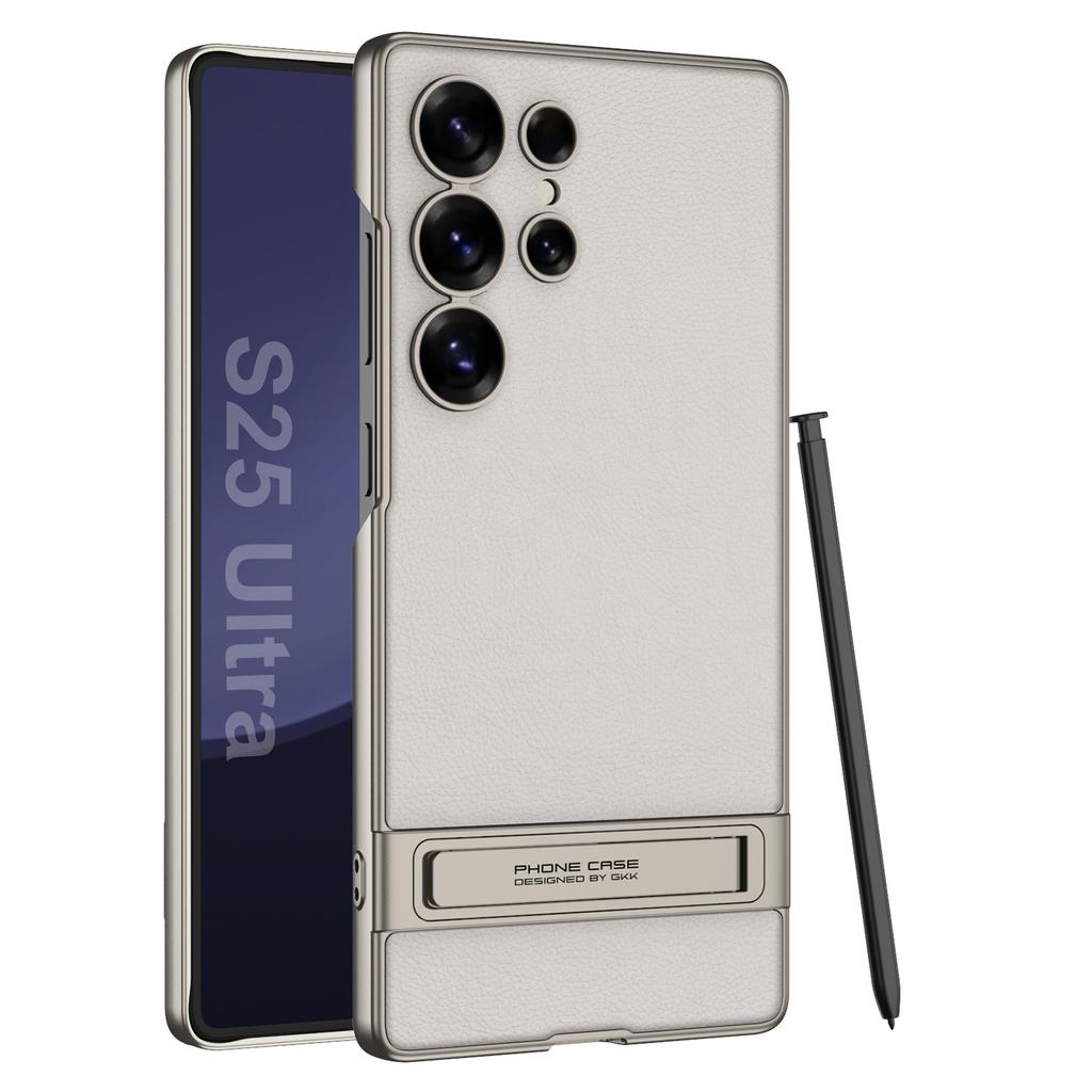 Samsung S25ultra Mobile Phone Case S25u Creative Triumphal Ultra Thin Plain Leather Bracket Protective Case