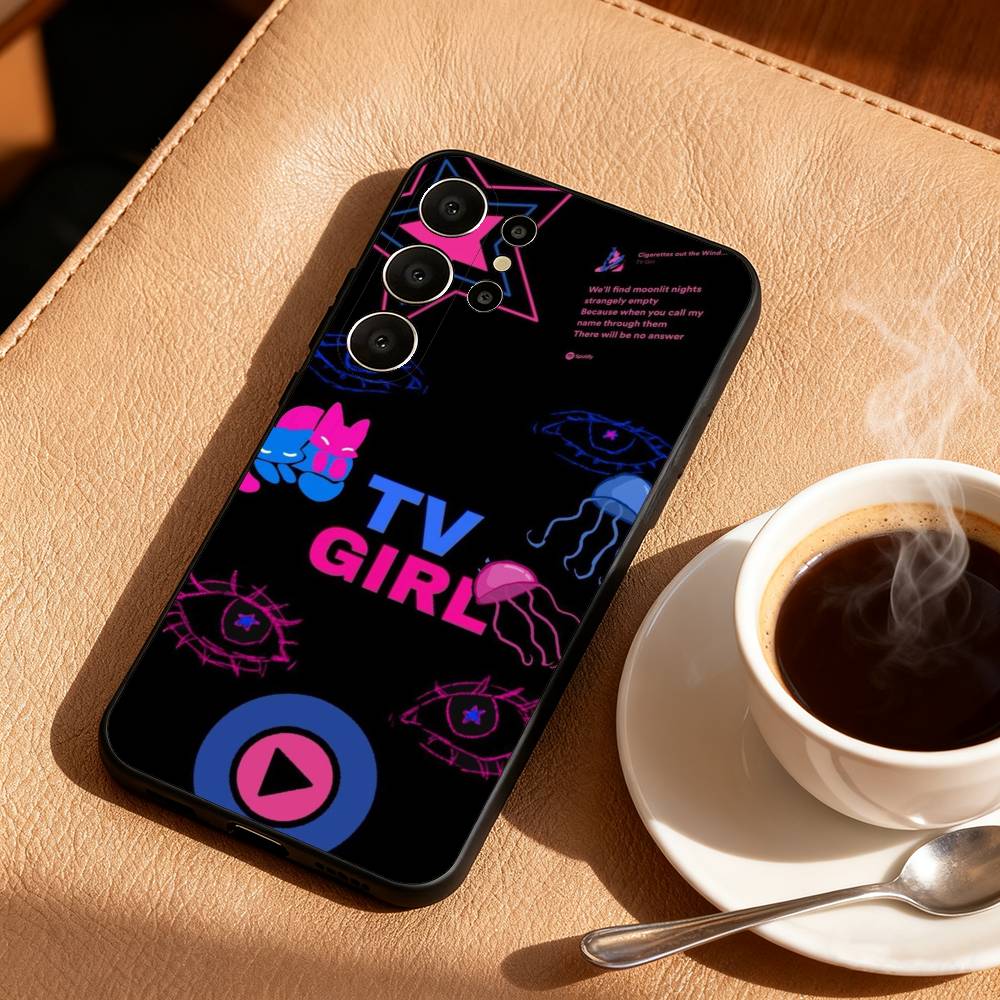 H-Hot popular Band T-TV Girl Phone Case For Samsung S25,24,23,22,30,21,10,9,Ultra,Plus,Lite,FE Soft Black Case