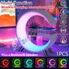 1Pcs Smart Bluetooth Sound Machine LED Lamp with Wireless Charger Atmosphere Lamp with App Control for Bedroom Home Decoration