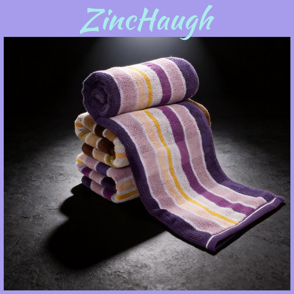 Home Use Adults Cotton Striped Face Towel With Soft Thickening And High Absorption