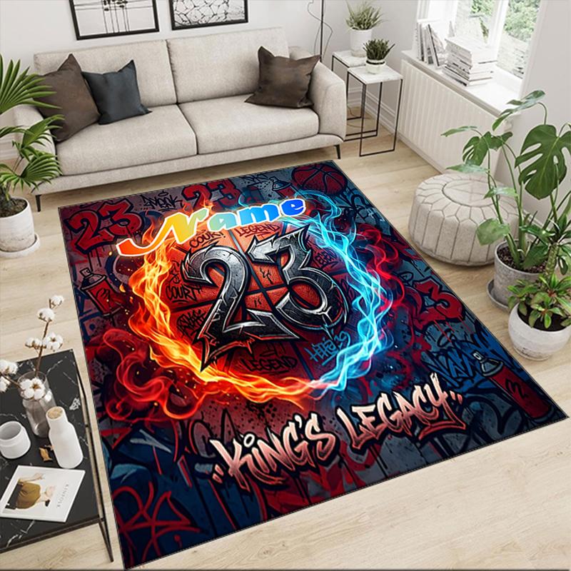 1PC Custom Name "23: Legacy Kings" Theme Floor Mat Ideal for Living Room, Game Rooms, Office, Bedroom,Floor Mat Playful Design