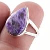 Natural Charoite Gemstone Handmade 925 Sterling Silver Jewelry Ring Size 6 e1J56