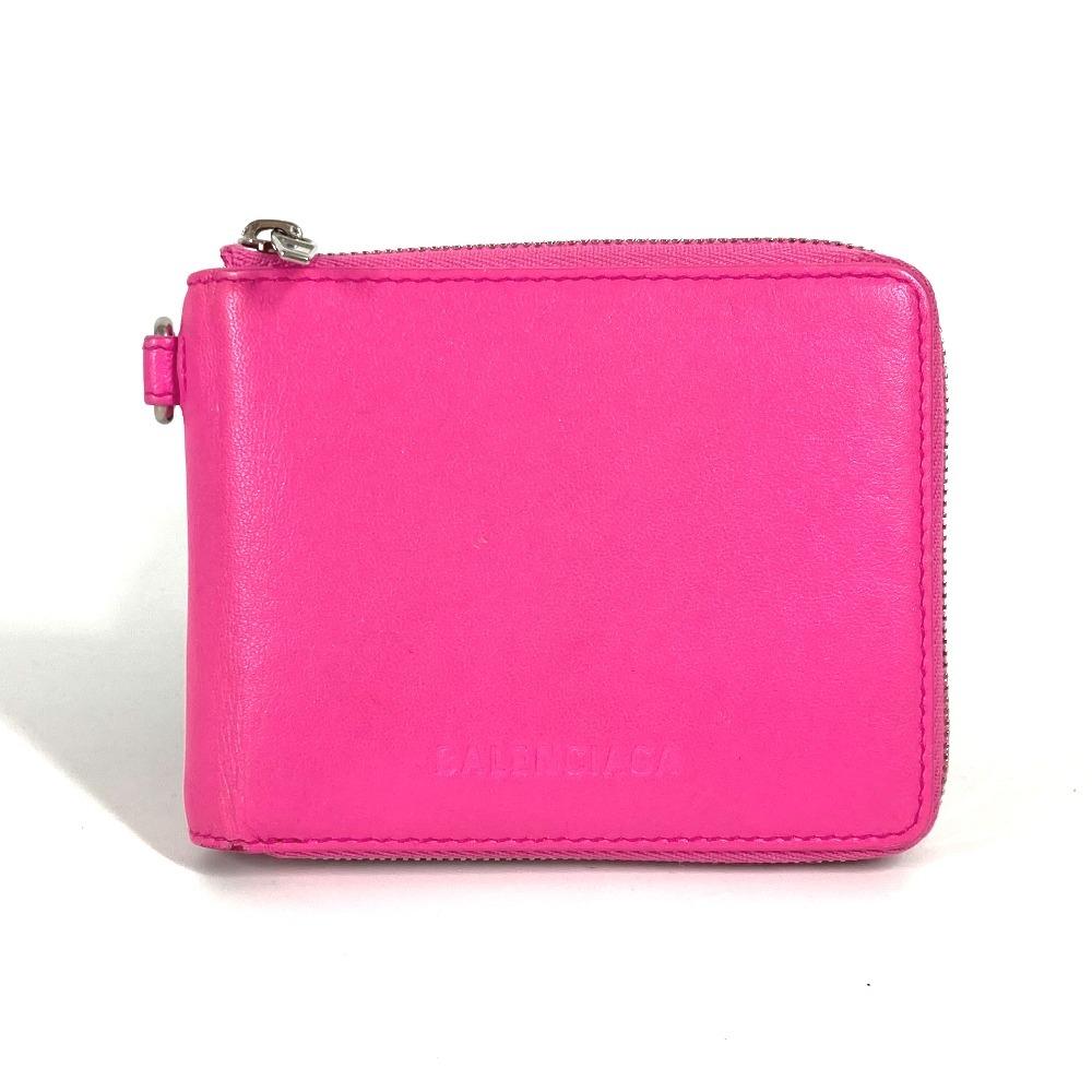 BALENCIAGA 659224 Compact wallet With logo strap Zip Around Folded wallet