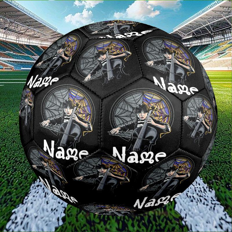 Custom Name Personalized Wednesday Print Size 5 Soccer Ball Training & Match Football, for Team, Kicking, Gift for Football