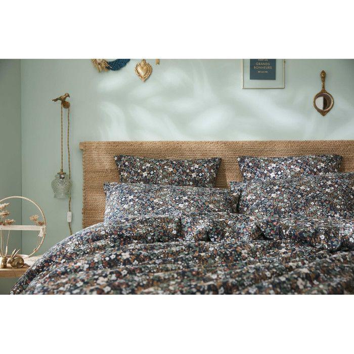 Taie d'oreiller imprimée "Capucine" 60 x 60 cm &amp; 50 x 70 cm "Gaze de Coton" - Capucine Minuit - 50 x 70 cm