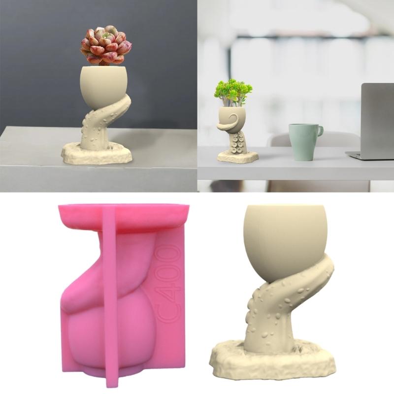 Antenna Gypsum Silicone Mold  Succulents Concrete Flower  Vase Plaster Cement Mold Clay Mold Candle Holder Mold