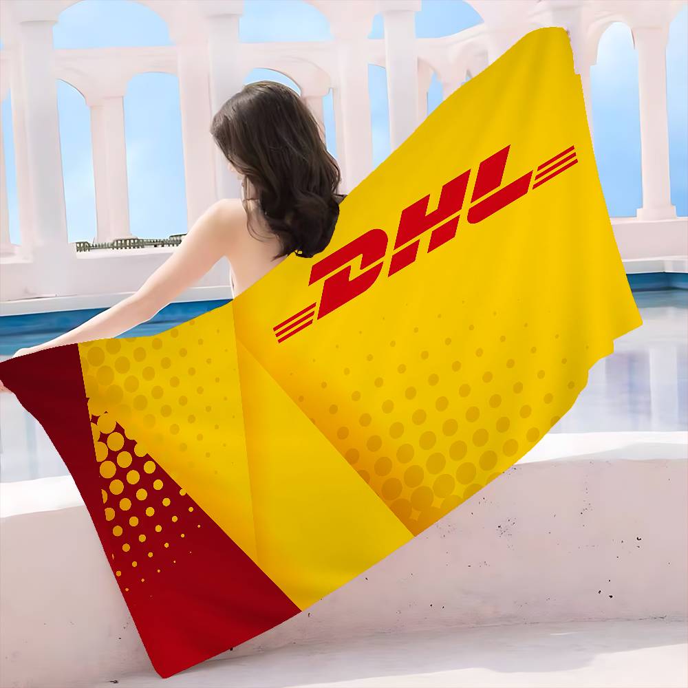 Модный Логотип D-DHL Микрофибра Печатное Пляжное Полотенце Альпинизм Йога Пляж Плавание Бег Впитывающее Мягкое Полотенце