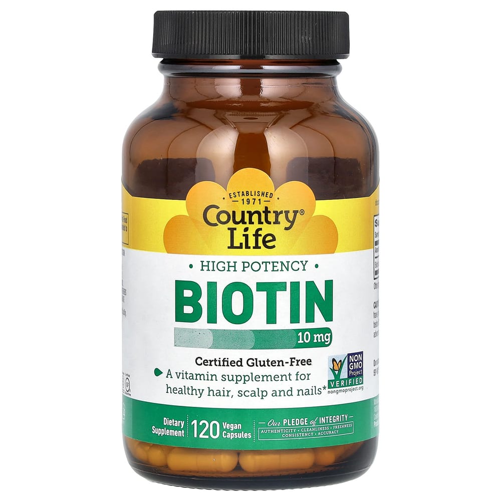 Country Life Biotin 10 mg, 120 Vegan Capsules