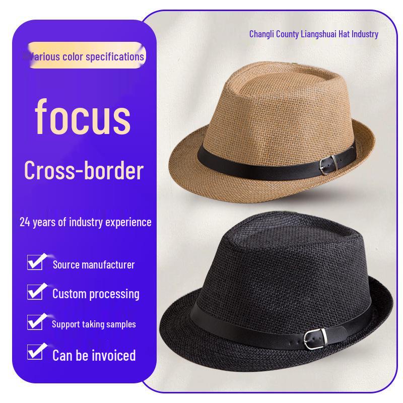 Персонализированная панама в британском стиле - Бумажная солома, Печать логотипа, Идеально для выступлений