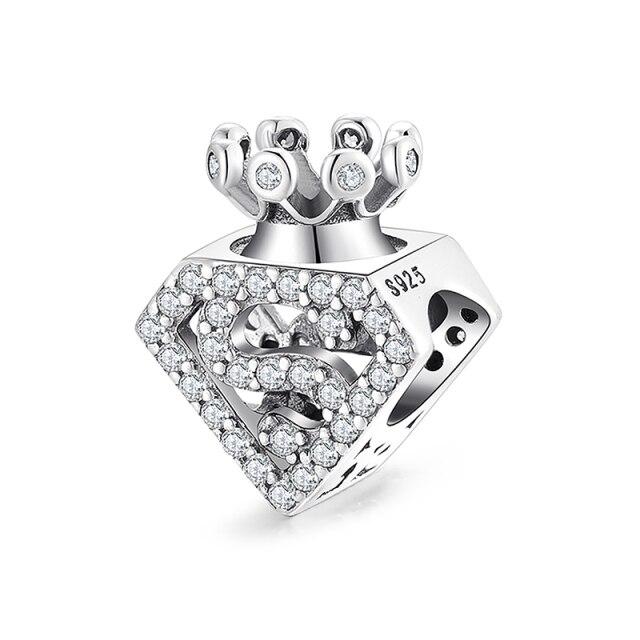 925 Sterling Silver Charm Pink Cz Beads Jewelry Making Fit Original European Charms Bracelets