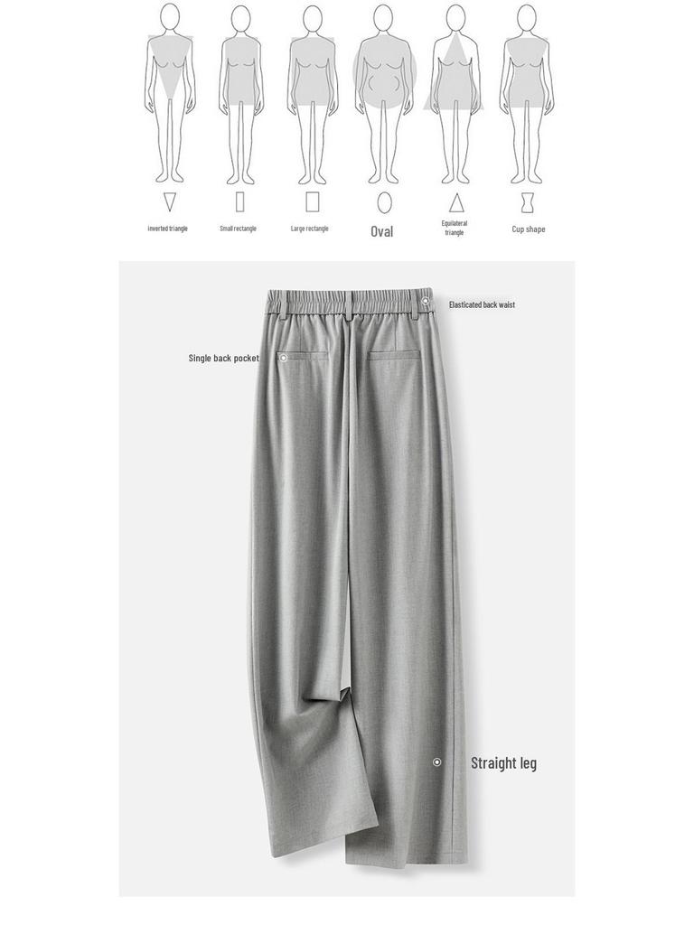 Women's Matte Acetate Wide-Leg and Narrow-Leg Slimming Casual Pants - Summer 2025 Collection